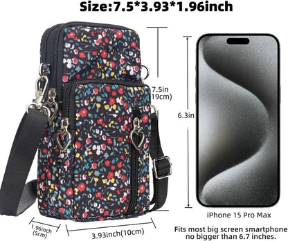 Small Crossbody Bag for Women - Mini Phone Purses with Crossbody Strap and Wallet - Nylon Arm Bag - Colors B