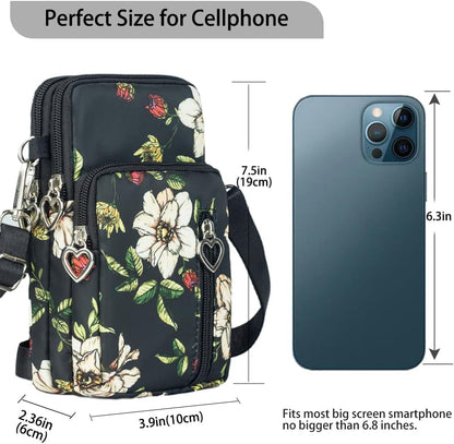 Small Crossbody Bag for Women - Mini Phone Purses with Crossbody Strap and Wallet - Nylon Arm Bag - Colors B