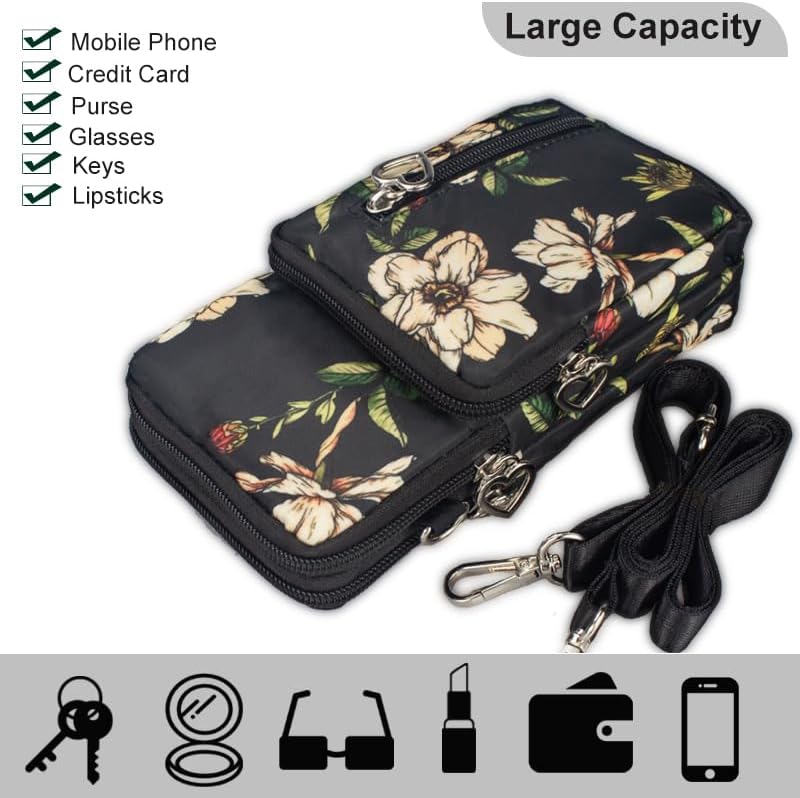 Small Crossbody Bag for Women - Mini Phone Purses with Crossbody Strap and Wallet - Nylon Arm Bag - Colors B