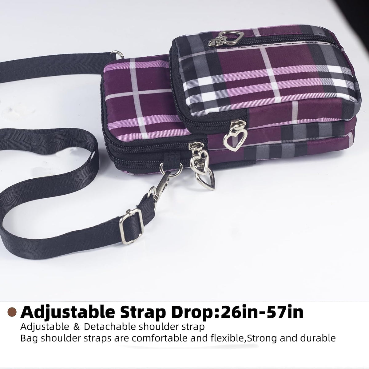 Small Crossbody Bag for Women - Mini Phone Purses with Crossbody Strap and Wallet - Nylon Arm Bag - Colors B