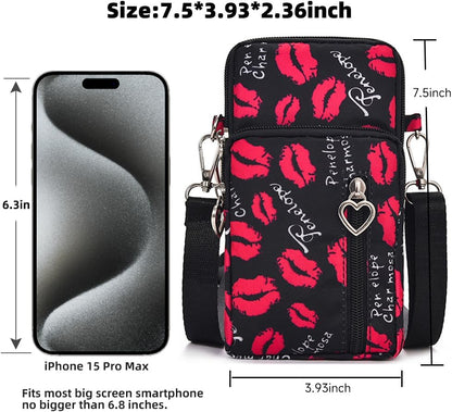 Small Crossbody Bag for Women - Mini Phone Purses with Crossbody Strap and Wallet - Nylon Arm Bag - Colors B