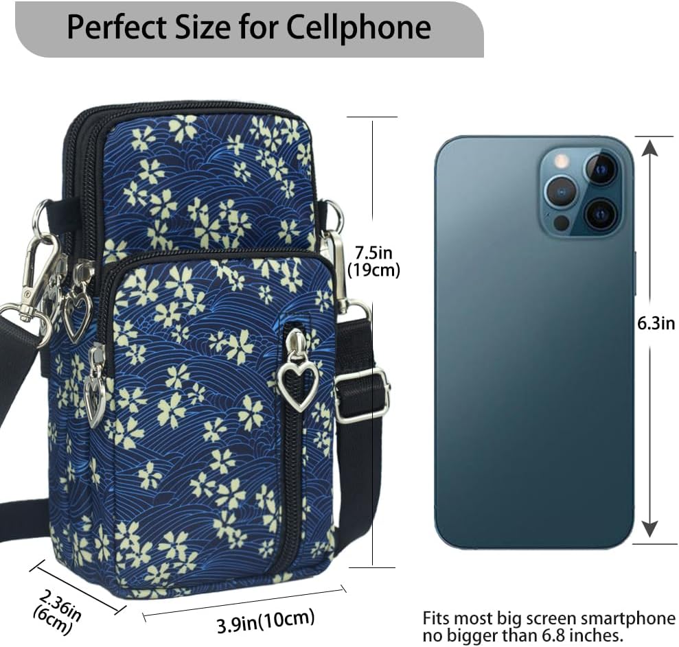 Small Crossbody Bag for Women - Mini Phone Purses with Crossbody Strap and Wallet - Nylon Arm Bag - Colors B