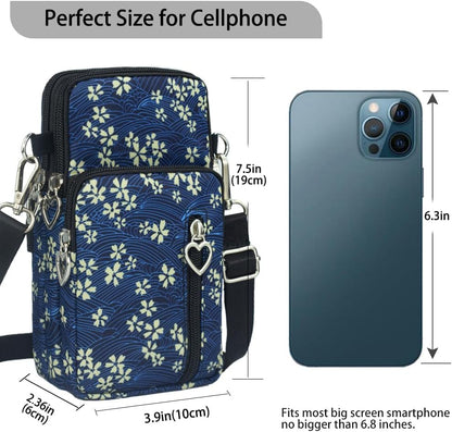 Small Crossbody Bag for Women - Mini Phone Purses with Crossbody Strap and Wallet - Nylon Arm Bag - Colors B
