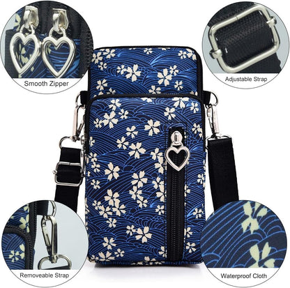 Small Crossbody Bag for Women - Mini Phone Purses with Crossbody Strap and Wallet - Nylon Arm Bag - Colors B