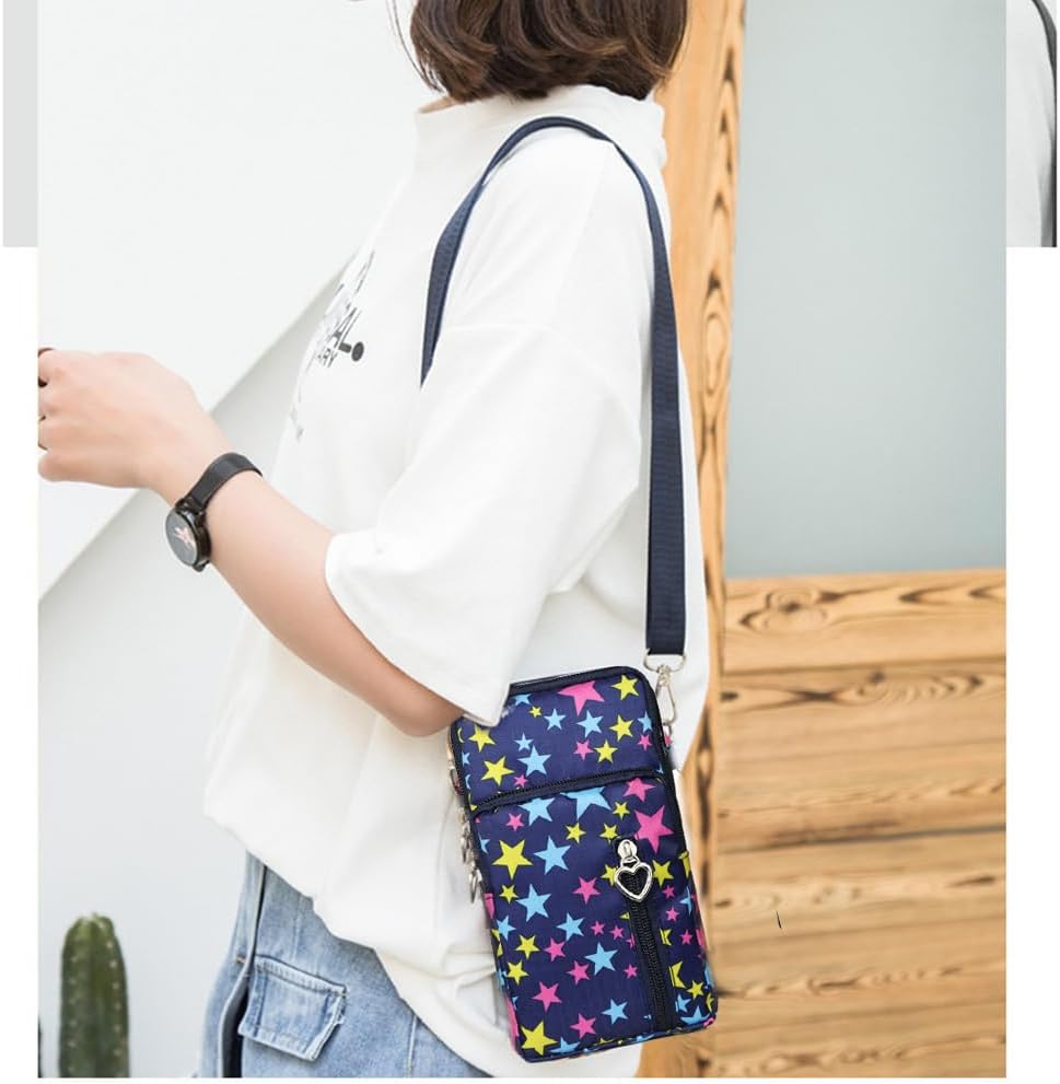 Small Crossbody Bag for Women - Mini Phone Purses with Crossbody Strap and Wallet - Nylon Arm Bag - Colors B