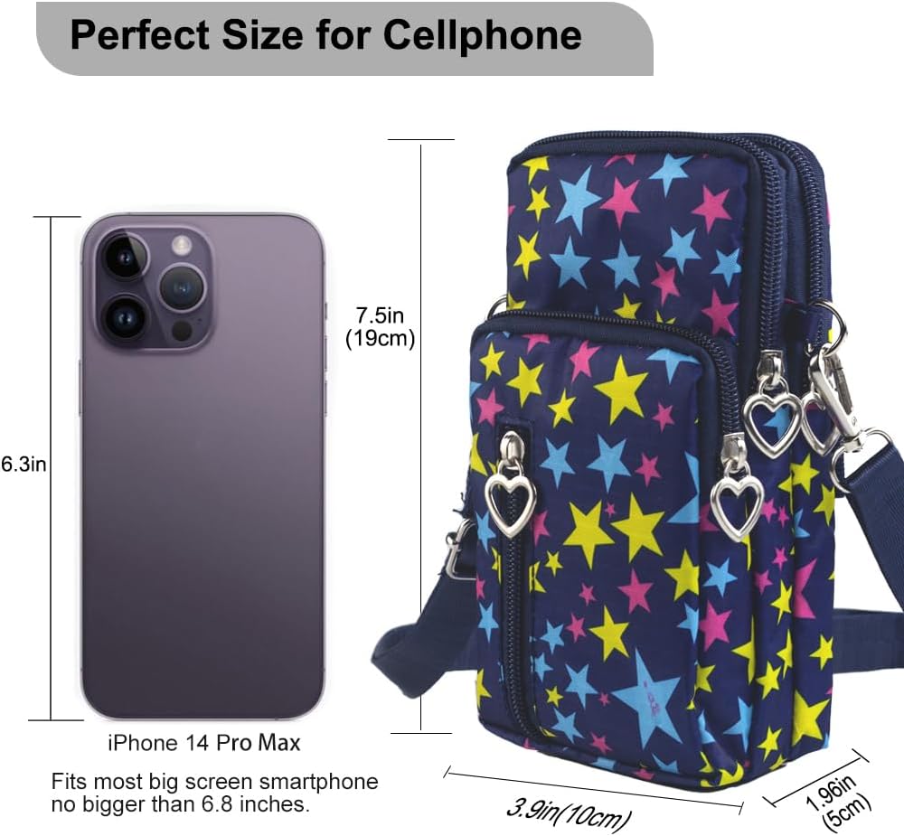 Small Crossbody Bag for Women - Mini Phone Purses with Crossbody Strap and Wallet - Nylon Arm Bag - Colors B