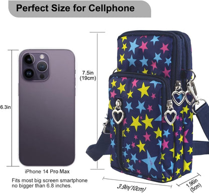 Small Crossbody Bag for Women - Mini Phone Purses with Crossbody Strap and Wallet - Nylon Arm Bag - Colors B