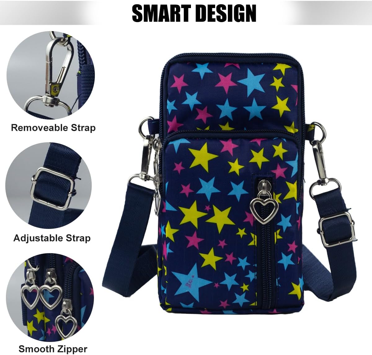 Small Crossbody Bag for Women - Mini Phone Purses with Crossbody Strap and Wallet - Nylon Arm Bag - Colors B