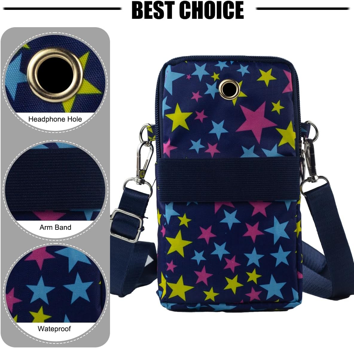 Small Crossbody Bag for Women - Mini Phone Purses with Crossbody Strap and Wallet - Nylon Arm Bag - Colors B