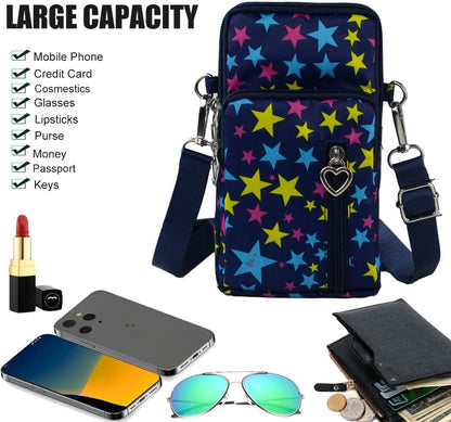 Small Crossbody Bag for Women - Mini Phone Purses with Crossbody Strap and Wallet - Nylon Arm Bag - Colors B