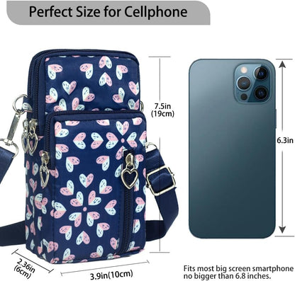 Small Crossbody Bag for Women - Mini Phone Purses with Crossbody Strap and Wallet - Nylon Arm Bag - Colors B