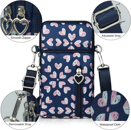 Small Crossbody Bag for Women - Mini Phone Purses with Crossbody Strap and Wallet - Nylon Arm Bag - Colors B
