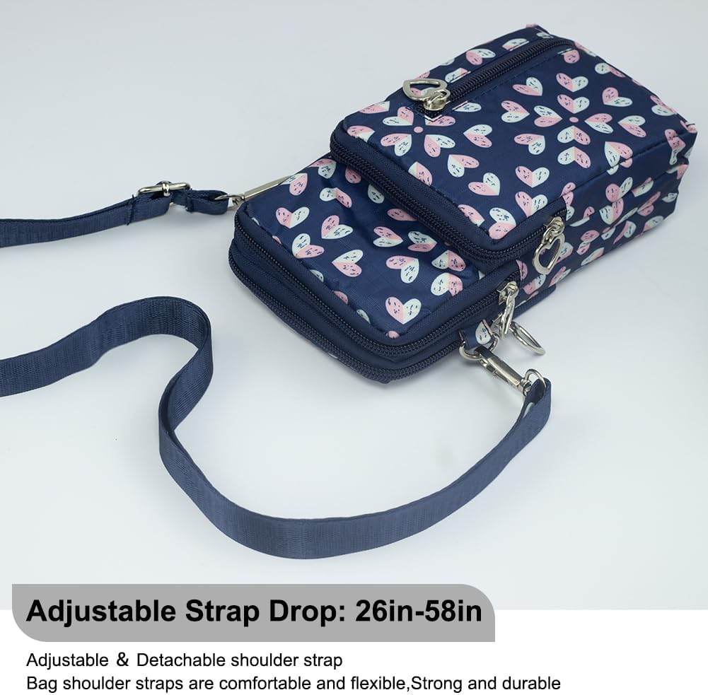 Small Crossbody Bag for Women - Mini Phone Purses with Crossbody Strap and Wallet - Nylon Arm Bag - Colors B