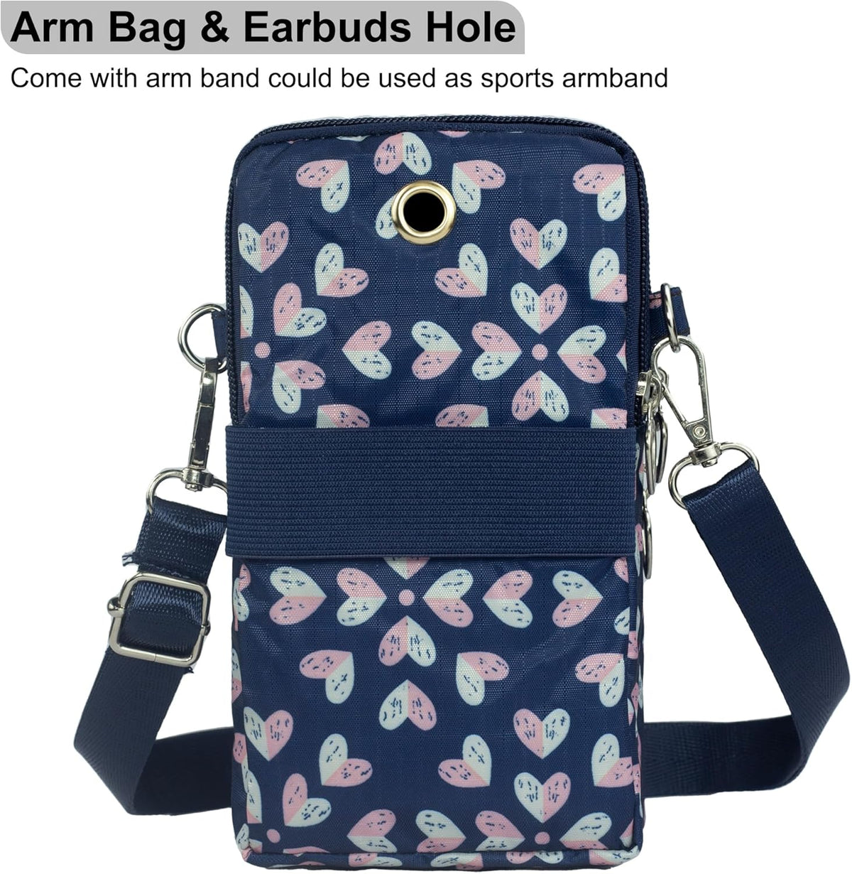 Small Crossbody Bag for Women - Mini Phone Purses with Crossbody Strap and Wallet - Nylon Arm Bag - Colors B