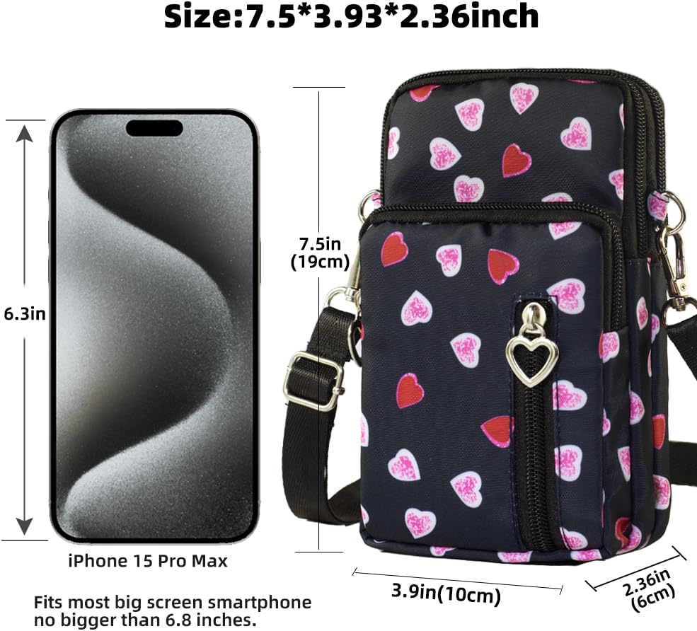 Small Crossbody Bag for Women - Mini Phone Purses with Crossbody Strap and Wallet - Nylon Arm Bag - Colors B