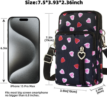 Small Crossbody Bag for Women - Mini Phone Purses with Crossbody Strap and Wallet - Nylon Arm Bag - Colors B