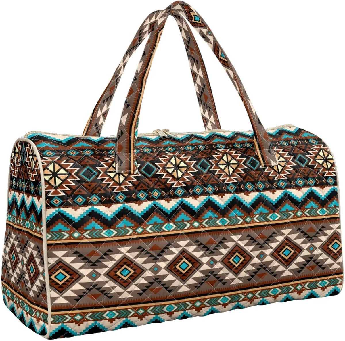 Blue Flower Travel Bags for Women, Quilted Duffel Bag Carry On Garment Duffel Bag Large Size Duffle Tote Bags Toiletry Pouch with Zipper Pockets