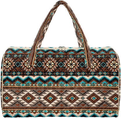Blue Flower Travel Bags for Women, Quilted Duffel Bag Carry On Garment Duffel Bag Large Size Duffle Tote Bags Toiletry Pouch with Zipper Pockets