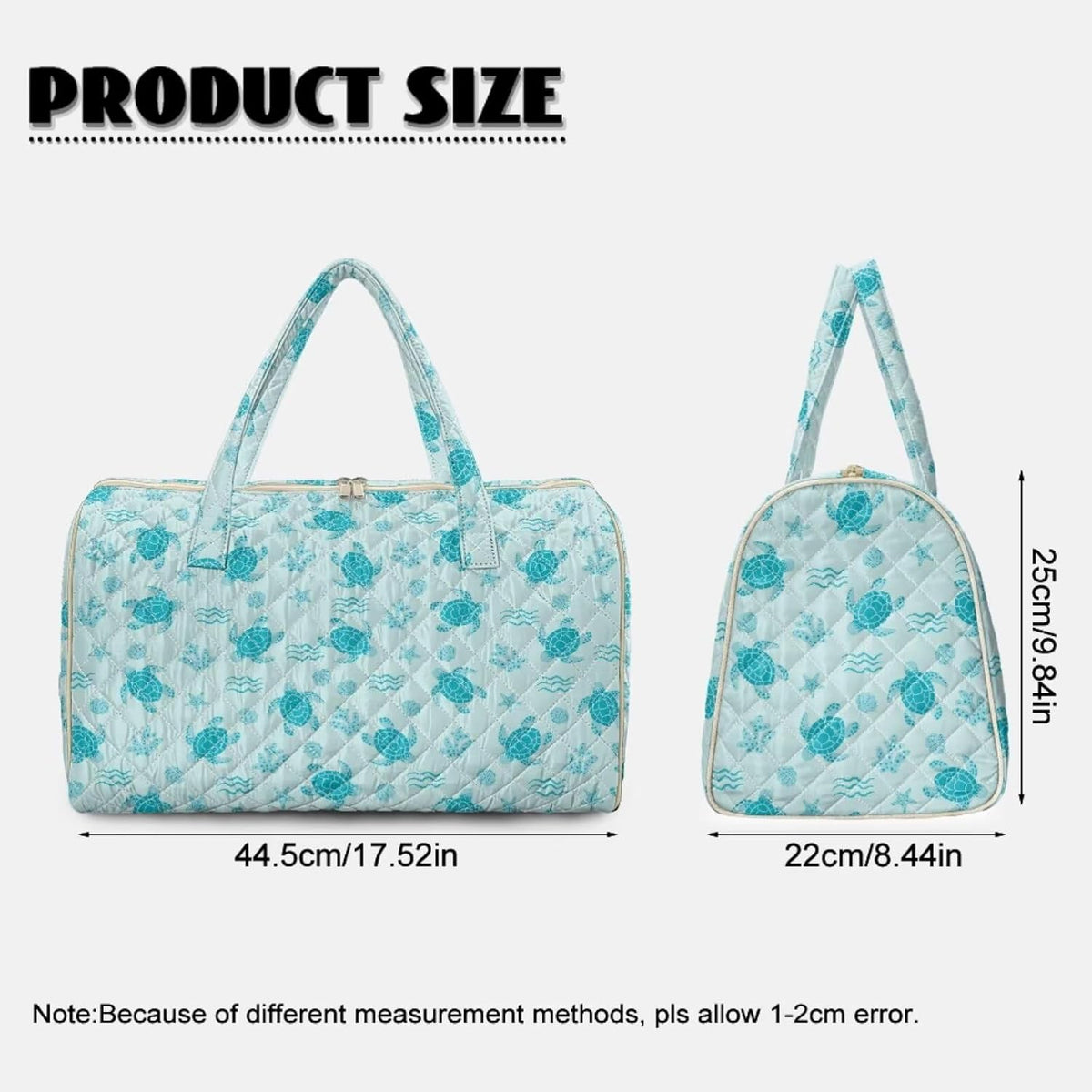 Blue Flower Travel Bags for Women, Quilted Duffel Bag Carry On Garment Duffel Bag Large Size Duffle Tote Bags Toiletry Pouch with Zipper Pockets