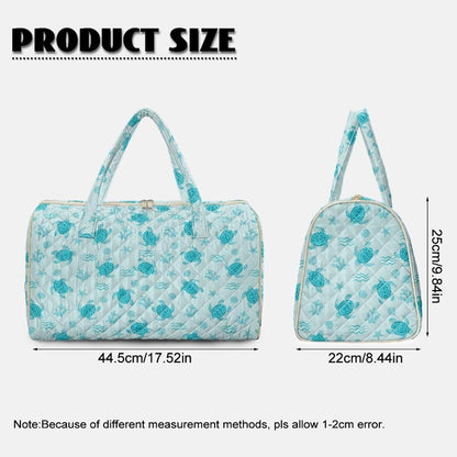 Blue Flower Travel Bags for Women, Quilted Duffel Bag Carry On Garment Duffel Bag Large Size Duffle Tote Bags Toiletry Pouch with Zipper Pockets