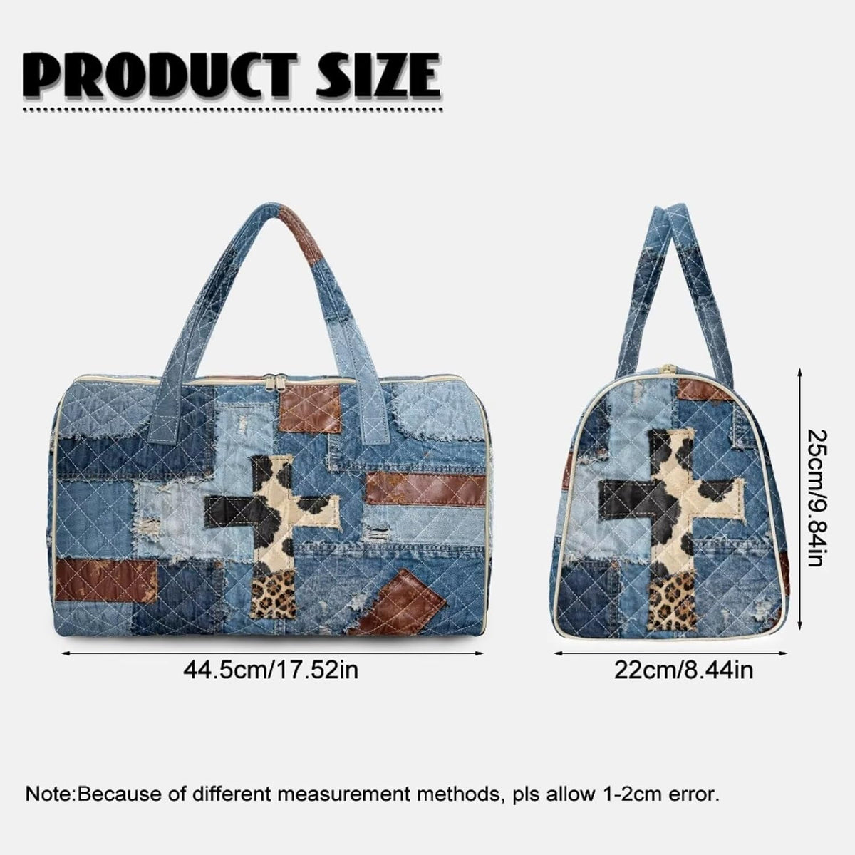 Blue Flower Travel Bags for Women, Quilted Duffel Bag Carry On Garment Duffel Bag Large Size Duffle Tote Bags Toiletry Pouch with Zipper Pockets