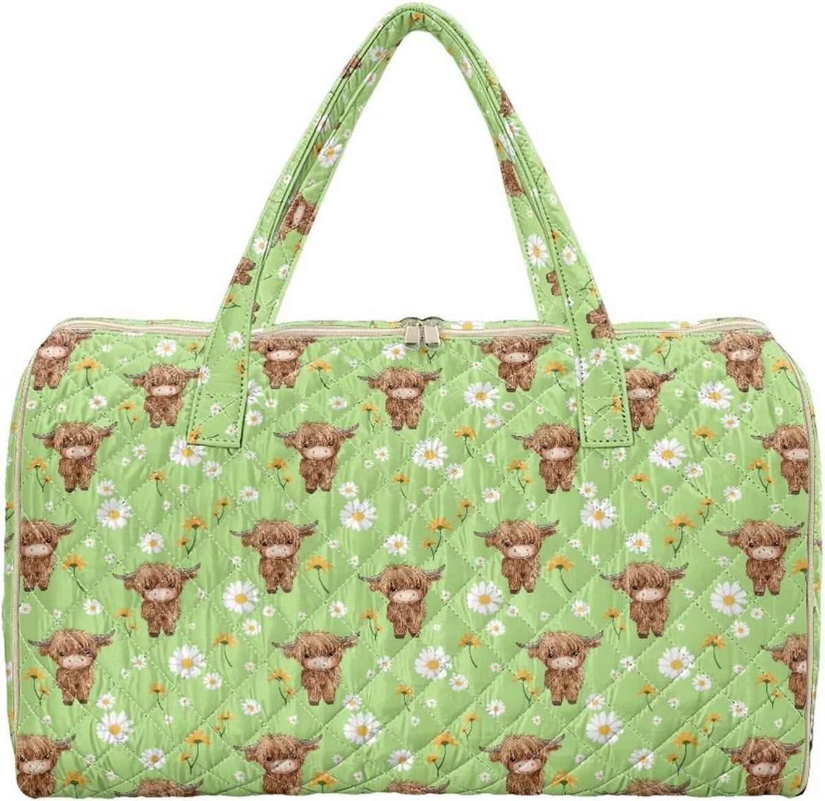 Blue Flower Travel Bags for Women, Quilted Duffel Bag Carry On Garment Duffel Bag Large Size Duffle Tote Bags Toiletry Pouch with Zipper Pockets