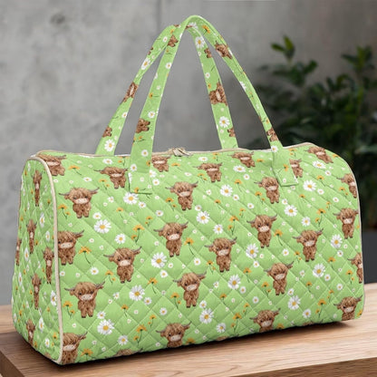 Blue Flower Travel Bags for Women, Quilted Duffel Bag Carry On Garment Duffel Bag Large Size Duffle Tote Bags Toiletry Pouch with Zipper Pockets