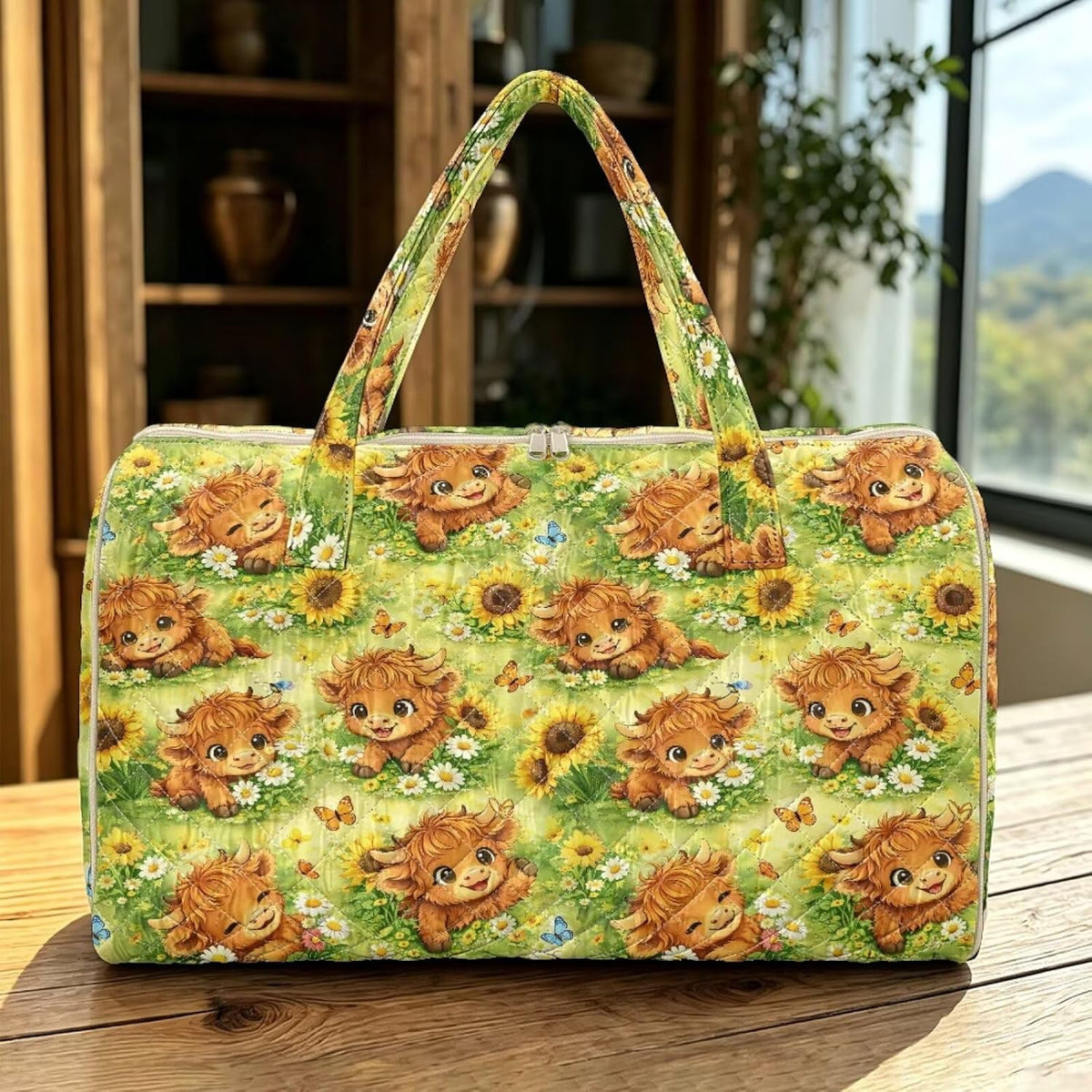 Blue Flower Travel Bags for Women, Quilted Duffel Bag Carry On Garment Duffel Bag Large Size Duffle Tote Bags Toiletry Pouch with Zipper Pockets