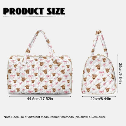 Blue Flower Travel Bags for Women, Quilted Duffel Bag Carry On Garment Duffel Bag Large Size Duffle Tote Bags Toiletry Pouch with Zipper Pockets