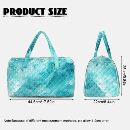 Blue Flower Travel Bags for Women, Quilted Duffel Bag Carry On Garment Duffel Bag Large Size Duffle Tote Bags Toiletry Pouch with Zipper Pockets