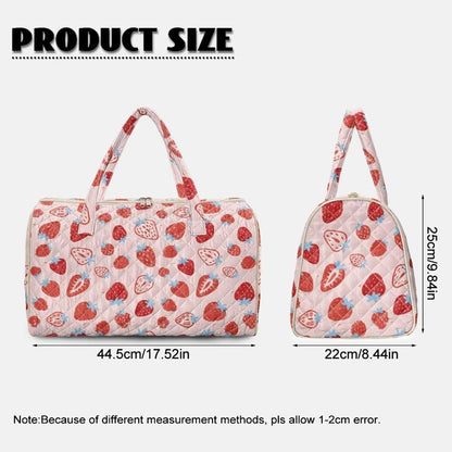 Blue Flower Travel Bags for Women, Quilted Duffel Bag Carry On Garment Duffel Bag Large Size Duffle Tote Bags Toiletry Pouch with Zipper Pockets