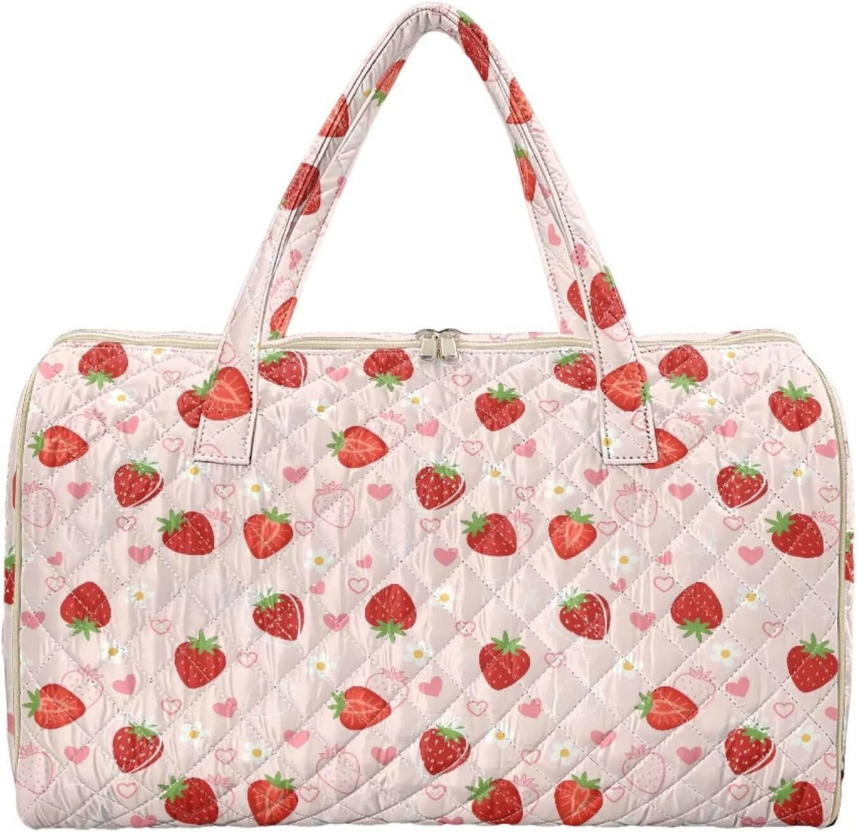 Blue Flower Travel Bags for Women, Quilted Duffel Bag Carry On Garment Duffel Bag Large Size Duffle Tote Bags Toiletry Pouch with Zipper Pockets