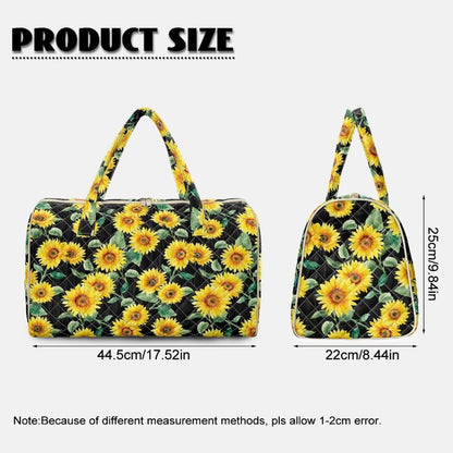 Blue Flower Travel Bags for Women, Quilted Duffel Bag Carry On Garment Duffel Bag Large Size Duffle Tote Bags Toiletry Pouch with Zipper Pockets