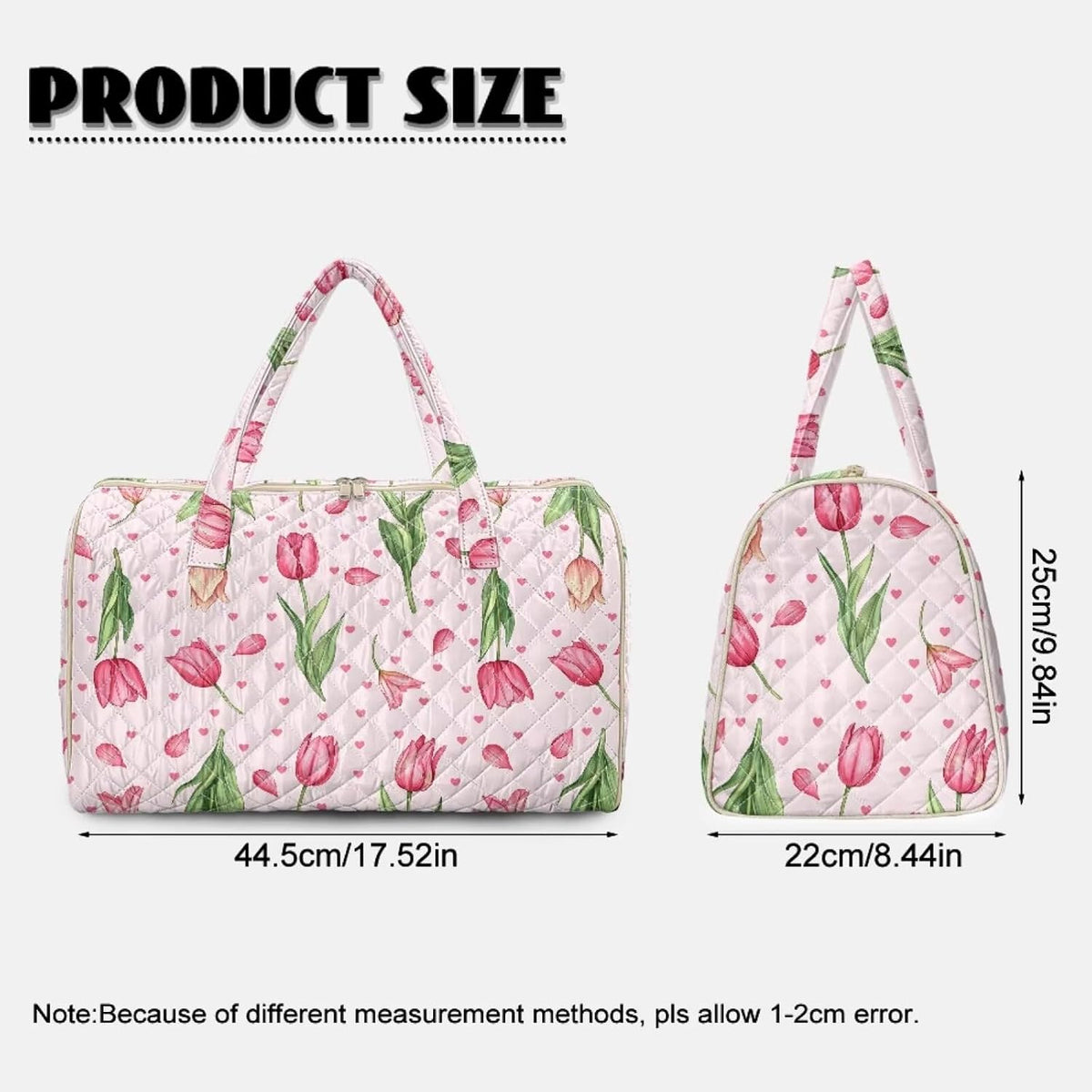 Blue Flower Travel Bags for Women, Quilted Duffel Bag Carry On Garment Duffel Bag Large Size Duffle Tote Bags Toiletry Pouch with Zipper Pockets