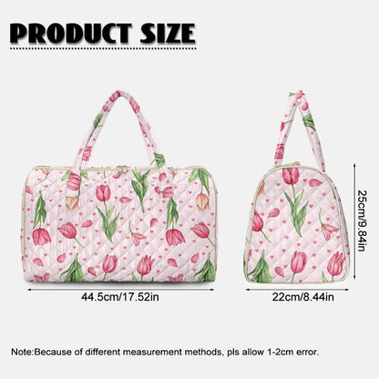 Blue Flower Travel Bags for Women, Quilted Duffel Bag Carry On Garment Duffel Bag Large Size Duffle Tote Bags Toiletry Pouch with Zipper Pockets