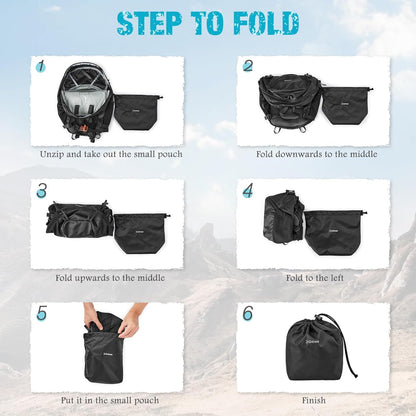 Hiking Backpack with Thickened Back Panel Packable 25L Lightweight Foldable Travel Daypack for Men Women(Grey)