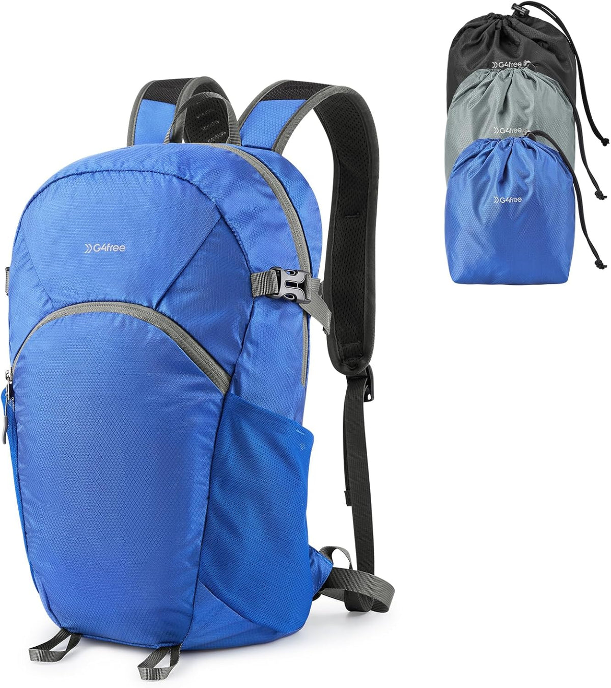 Hiking Backpack with Thickened Back Panel Packable 25L Lightweight Foldable Travel Daypack for Men Women(Grey)