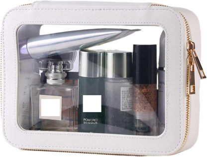 Small Clear Toiletry Bag Cosmetic Bag Makeup Bag Set with Zipper for Purse,Waterproof Travel Toiletry Bag Makeup Bag Organizer Case for Women Car Organizer