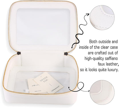 Small Clear Toiletry Bag Cosmetic Bag Makeup Bag Set with Zipper for Purse,Waterproof Travel Toiletry Bag Makeup Bag Organizer Case for Women Car Organizer