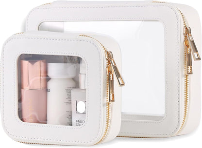 Small Clear Toiletry Bag Cosmetic Bag Makeup Bag Set with Zipper for Purse,Waterproof Travel Toiletry Bag Makeup Bag Organizer Case for Women Car Organizer