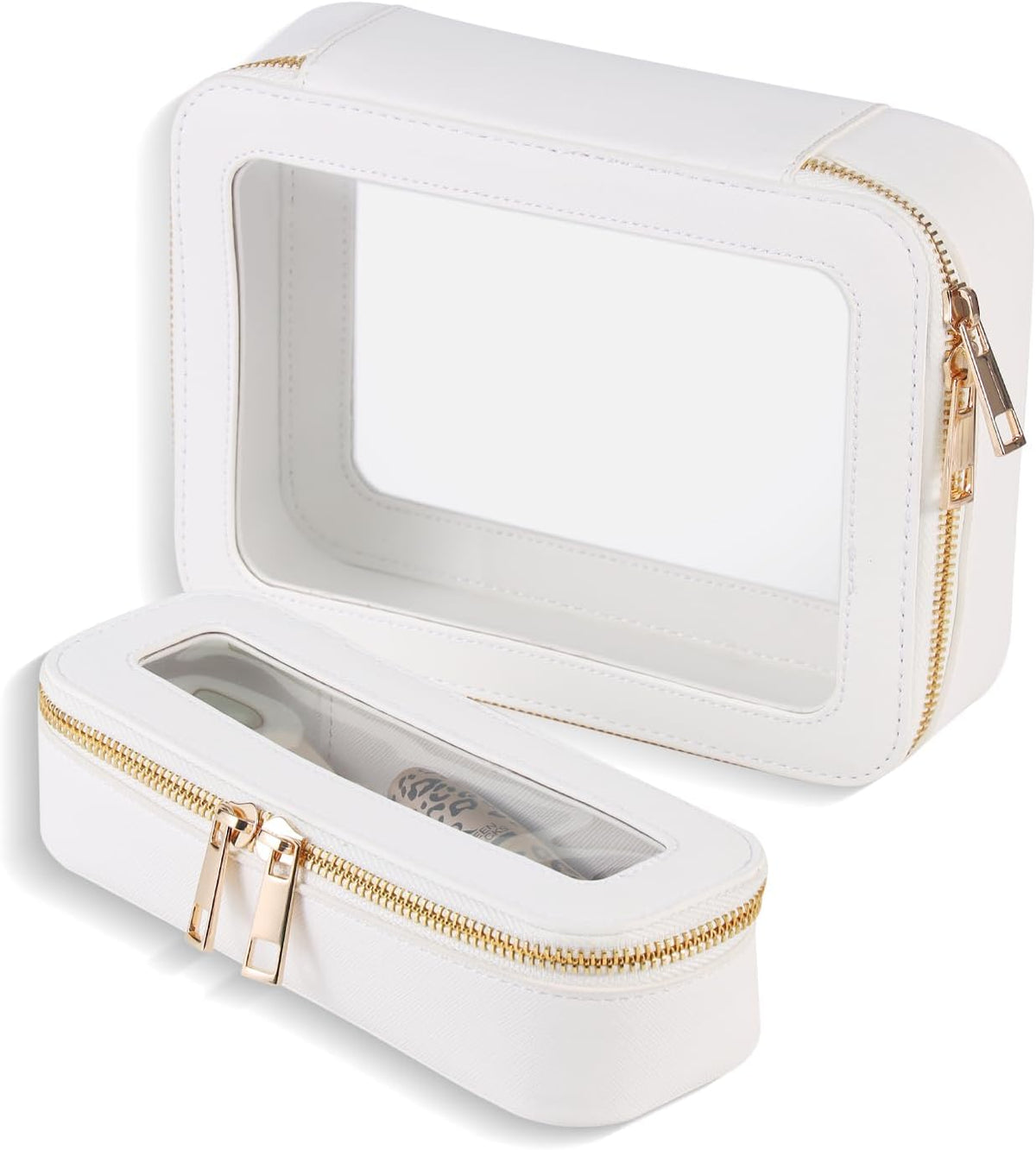Small Clear Toiletry Bag Cosmetic Bag Makeup Bag Set with Zipper for Purse,Waterproof Travel Toiletry Bag Makeup Bag Organizer Case for Women Car Organizer
