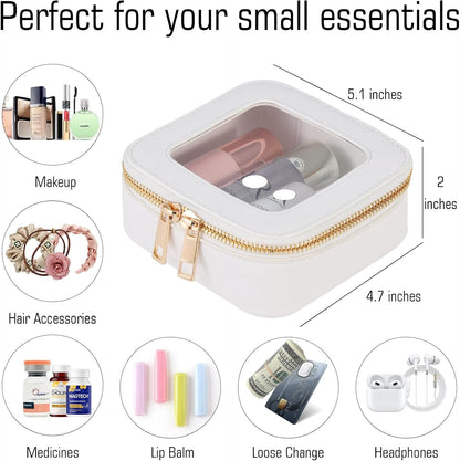 Small Clear Toiletry Bag Cosmetic Bag Makeup Bag Set with Zipper for Purse,Waterproof Travel Toiletry Bag Makeup Bag Organizer Case for Women Car Organizer