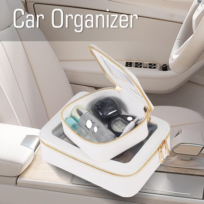 Small Clear Toiletry Bag Cosmetic Bag Makeup Bag Set with Zipper for Purse,Waterproof Travel Toiletry Bag Makeup Bag Organizer Case for Women Car Organizer