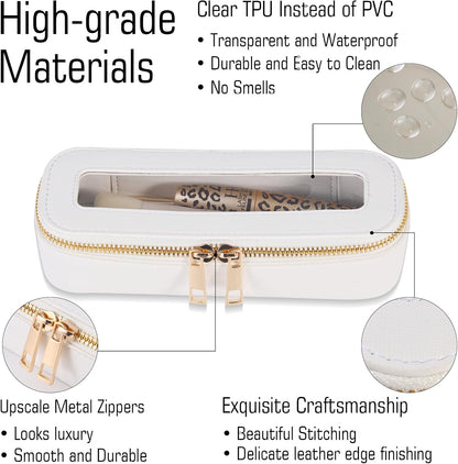 Small Clear Toiletry Bag Cosmetic Bag Makeup Bag Set with Zipper for Purse,Waterproof Travel Toiletry Bag Makeup Bag Organizer Case for Women Car Organizer
