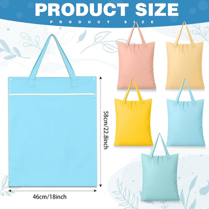 5 Pcs Travel Laundry Bags with Handle 18 x 23 Inch Waterproof Washable Dirty Clothes Bags for Wet Dry Gym Workout Swimming Pool Swimsuit Yoga Laundry College Dorm(Pink,Purple)
