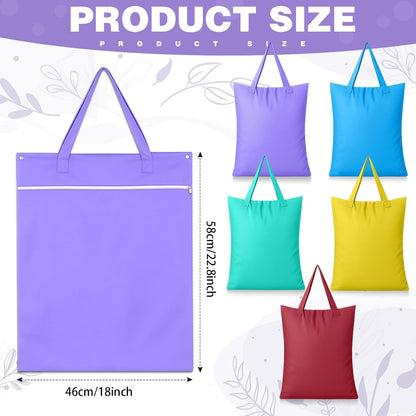 5 Pcs Travel Laundry Bags with Handle 18 x 23 Inch Waterproof Washable Dirty Clothes Bags for Wet Dry Gym Workout Swimming Pool Swimsuit Yoga Laundry College Dorm(Pink,Purple)