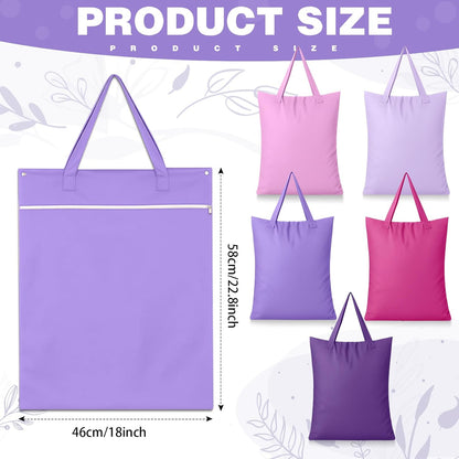5 Pcs Travel Laundry Bags with Handle 18 x 23 Inch Waterproof Washable Dirty Clothes Bags for Wet Dry Gym Workout Swimming Pool Swimsuit Yoga Laundry College Dorm(Pink,Purple)