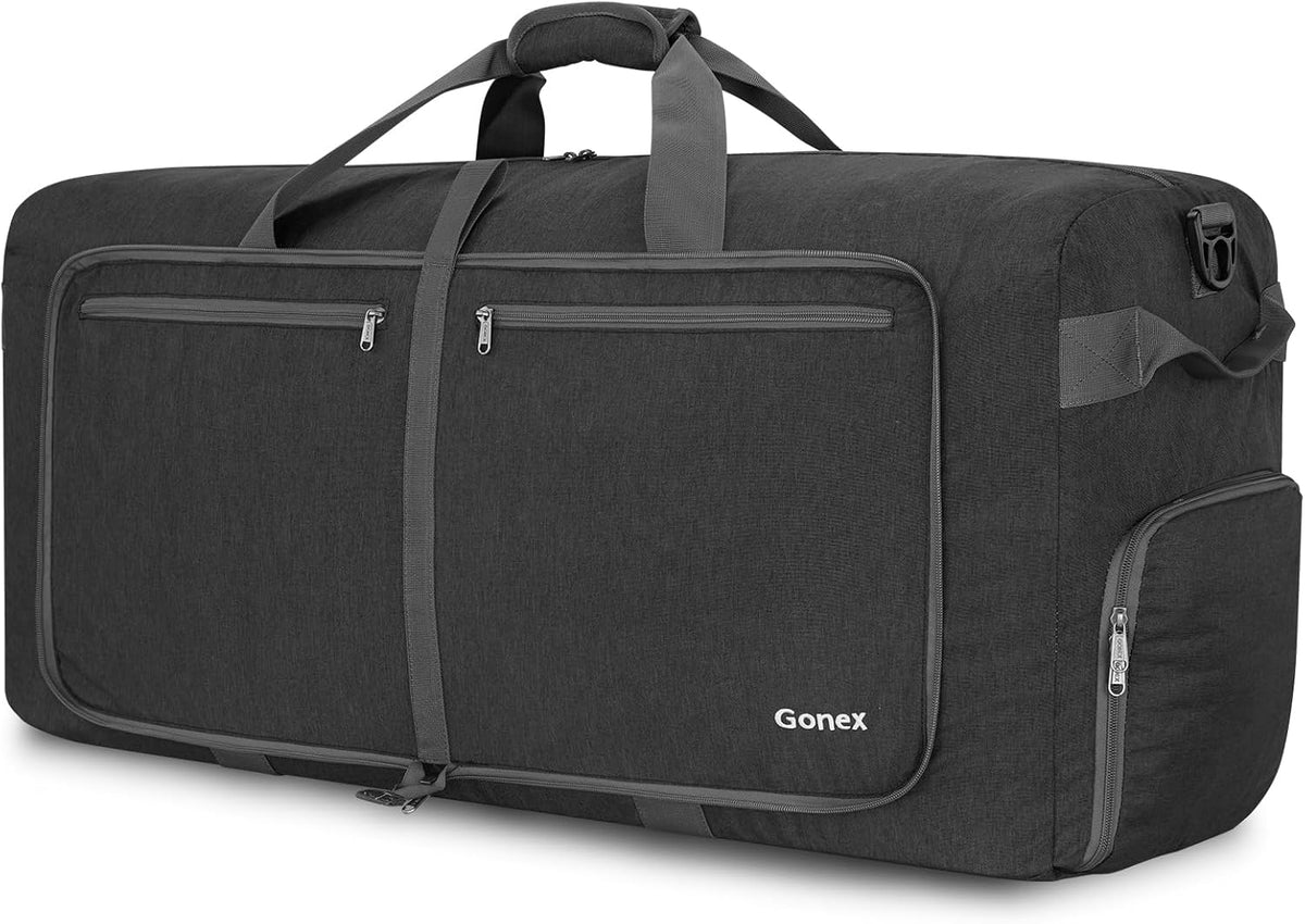 Large Foldable Travel Duffle Bag with Shoes Compartment, Packable Lightweight Water Repellent Duffel Bag for Camping Gym Weekender Bag