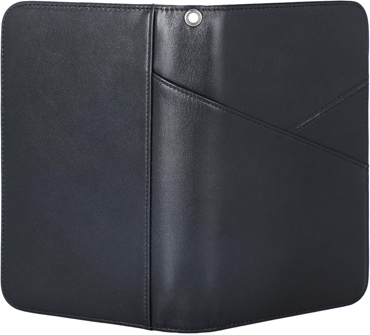 Polare Full Grain Leather Passport Holder With YKK Zipper RFID Blocking Travel Document Organizer Ticket Holder Cover Case Holds 2 Passports (Dark Brown)