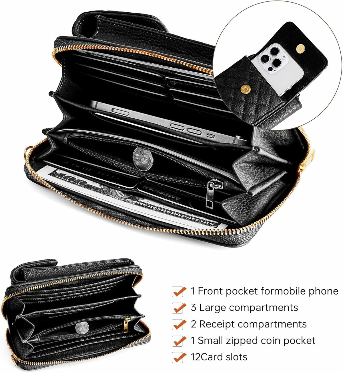 Small Crossbody Cell Phone Purse for Women - RFID Blocking Cellphone Wallet with Credit Card Slots
